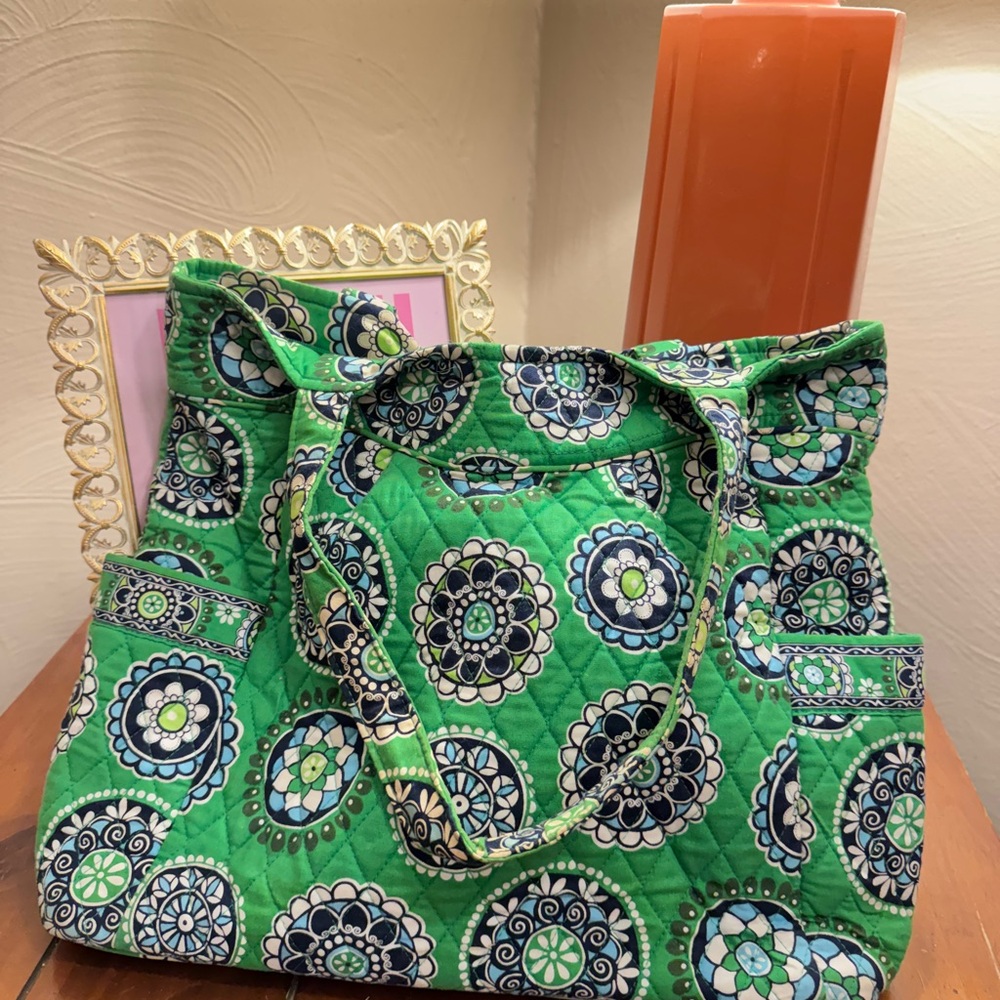 Vera Bradley Green Patterned Tote Bag